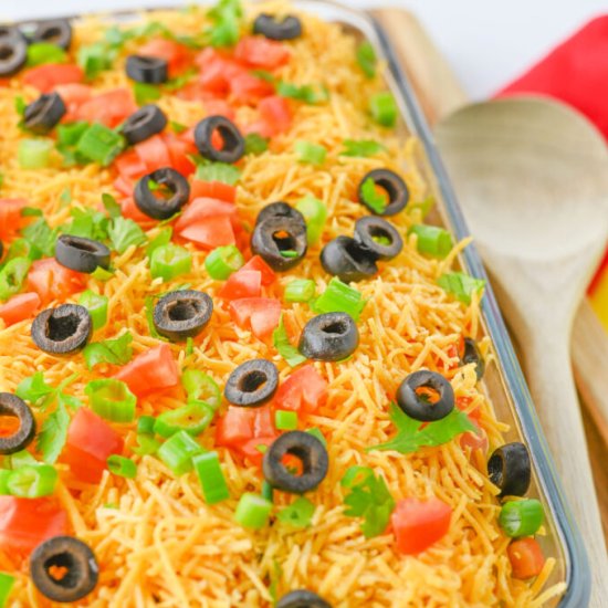 Easy Layered Taco Dip - Recipe photo by The Cookin Chicks