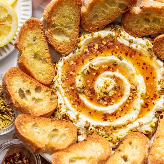 Whipped Feta and Honey - Recipe photo by Savingroomfordessert
