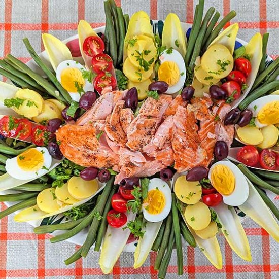 Salmon Nicoise Salad - Recipe photo by californiahomecooking