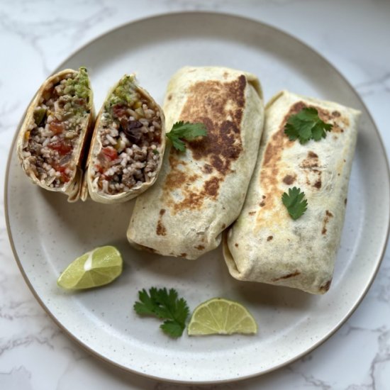 Southwest Burritos - Recipe photo by thewholesomespoon