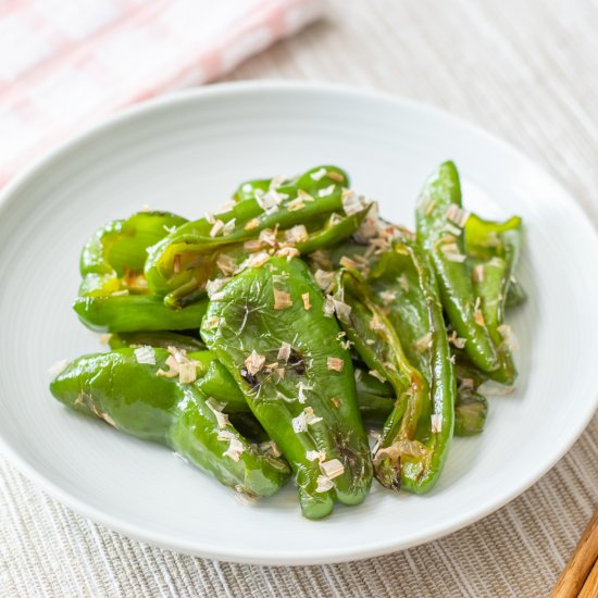 Japanese Soy Glazed Bell Peppers - Recipe photo by Umami Pot