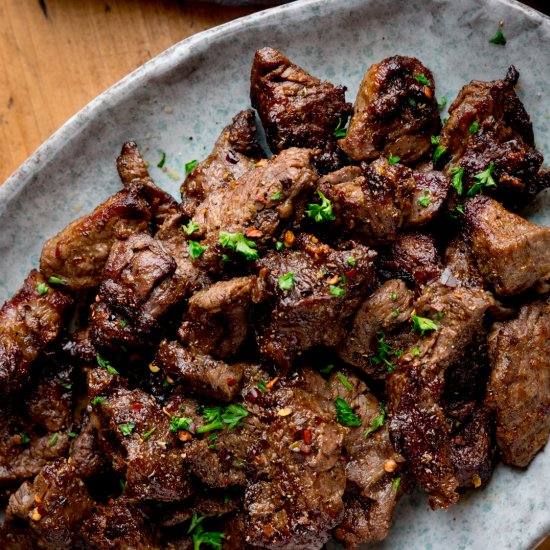 Air Fryer Steak Bites - Recipe photo by KitchenSanctuary