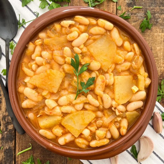 Poor Man’s Beans and Potatoes - Recipe photo by Spain on a Fork