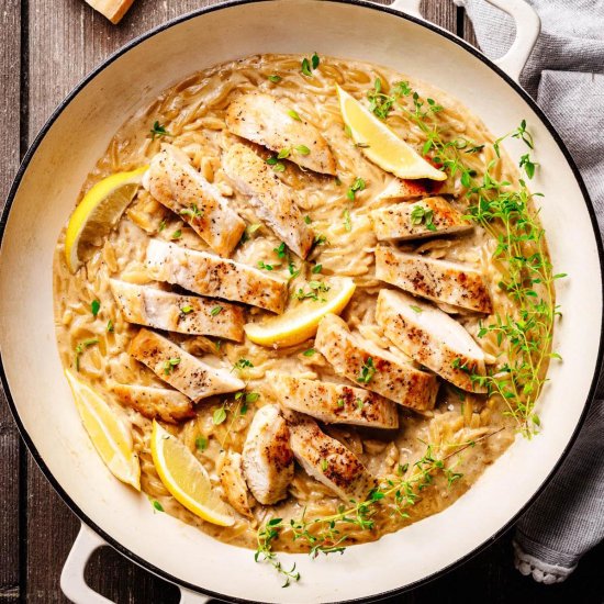 Lemon Chicken Orzo Pasta - Recipe photo by HeavenlyHomeCooking