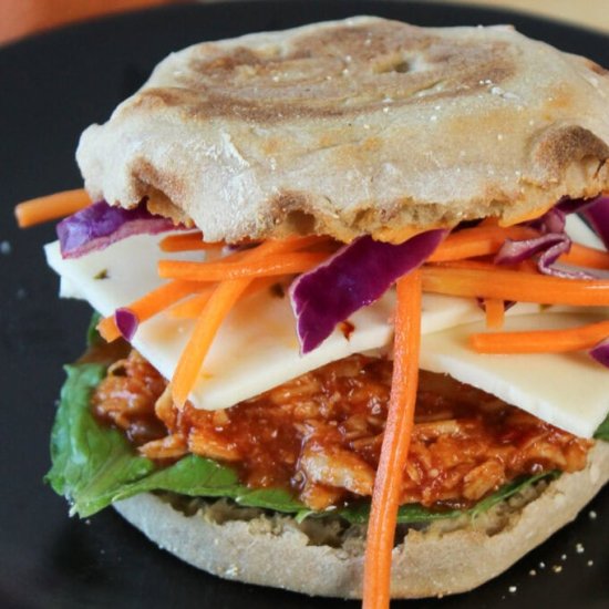 Shredded Gochujang Chicken Sandwich - Recipe photo by thecandidcooks