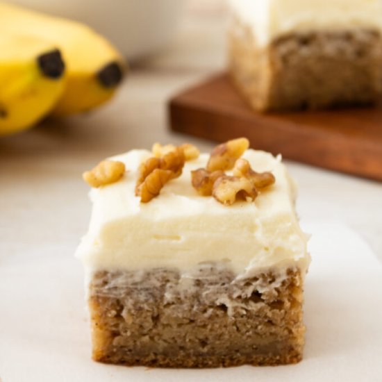 Banana Bread Bars with Frosting - Recipe photo by The Cookin Chicks