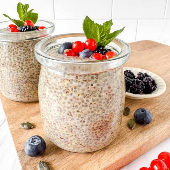 Chia and Flaxseed Pudding - Recipe photo by Low Histamine Kitchen