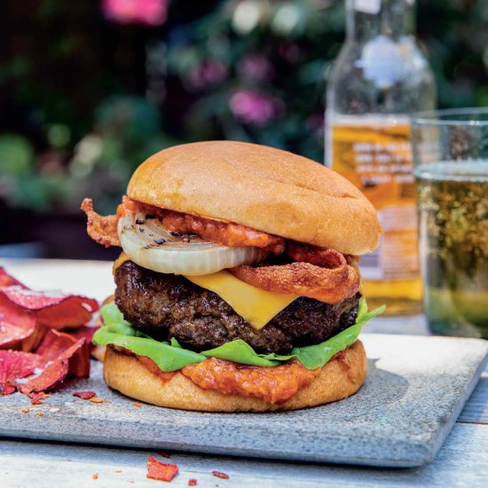 Bacon Burgers with Grilled Onions - Recipe photo by coolfooddude