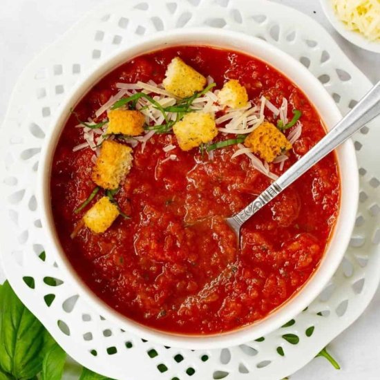 Fresh Tomato Soup - Recipe photo by Intentional Hospitality