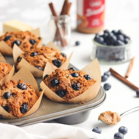 Biscoff Blueberry Muffins - Recipe photo by A baJillian Recipes