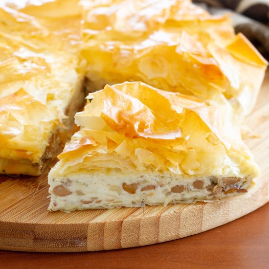 Filo Tart with Chanterelles - Recipe photo by mecooks.com