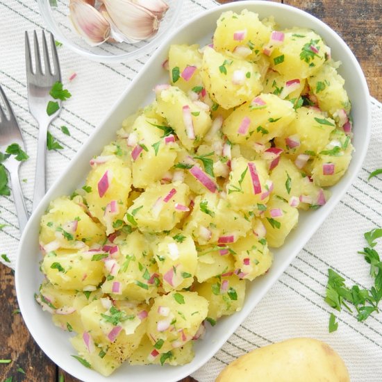Potato Salad with Oil & Vinegar - Recipe photo by Spain on a Fork