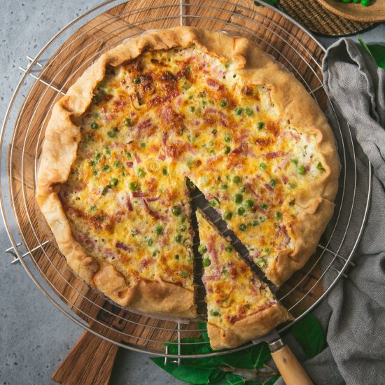 Bacon and Pea Quiche recipe - Recipe photo by zesttangerine