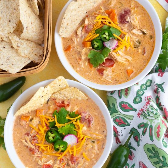 Cheesy Chicken Tortilla Soup - Recipe photo by Intentional Hospitality