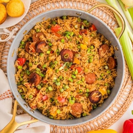 Cajun Sausage and Rice - Recipe photo by Grits and Pinecones