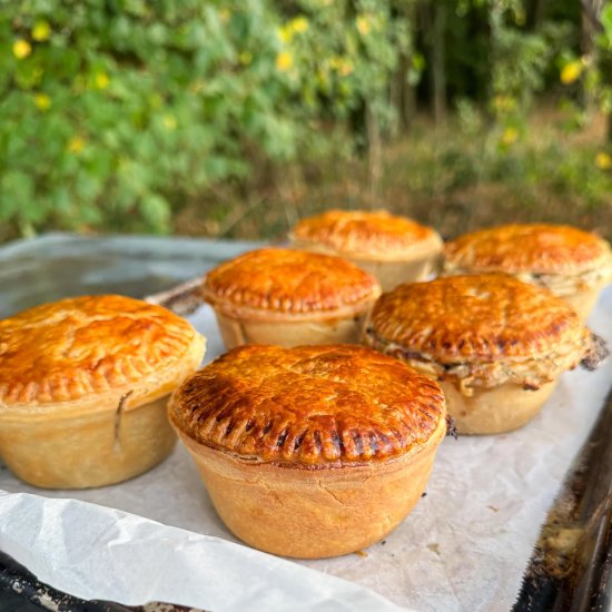Roast Chicken, Bacon & Mushroom Pie - Recipe photo by saltbuttersmoke