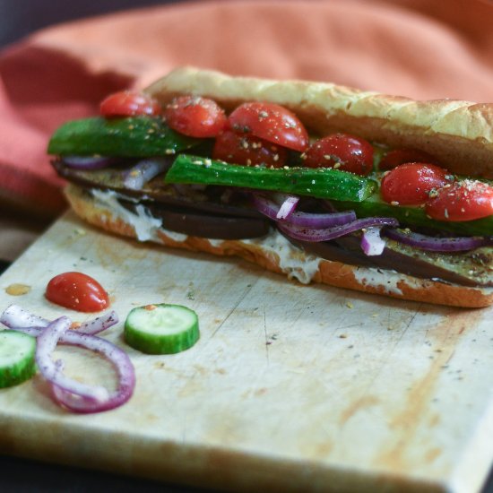 Healthy Mediterranean Veg Sandwich - Recipe photo by Feed Your Soul Too