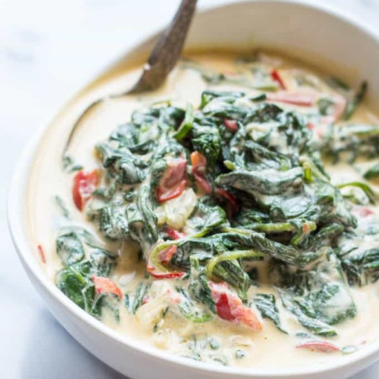 Lightened Up Creamed Spinach - Recipe photo by ColeyCooks
