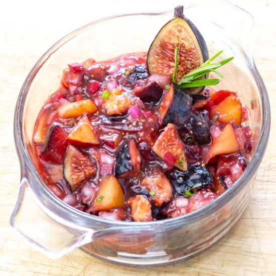 fresh fig & plum salsa - Recipe photo by a zest for life