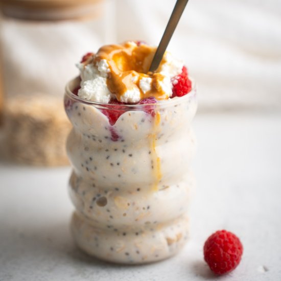 High Protein Overnight Oats - Recipe photo by Maria Lucey Dietitian