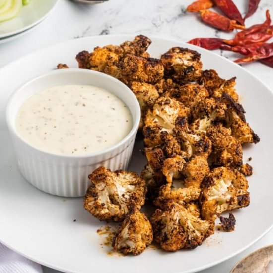 Spicy Roasted Cauliflower - Recipe photo by southern food and fun