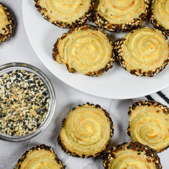 Everything Bagel Pinwheels - Recipe photo by bastecutfold