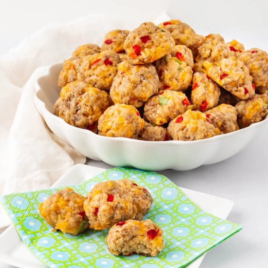 Pimento Cheese Sausage Balls - Recipe photo by Intentional Hospitality