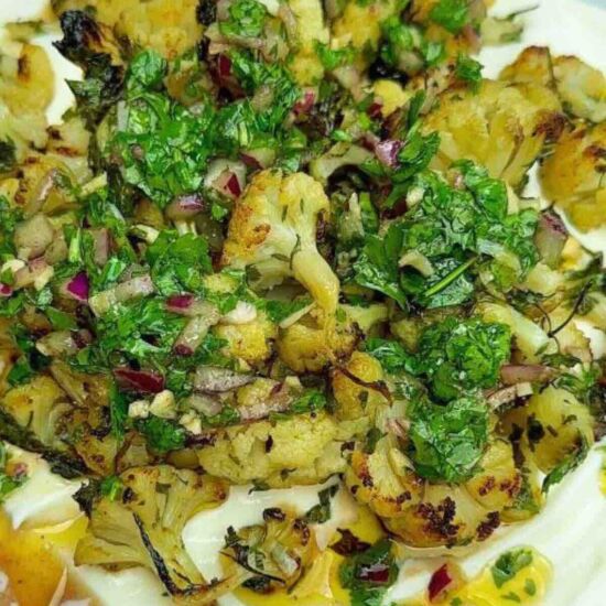 Roasted Cauliflower with Chimichurri - Recipe photo by cristinaclaudia