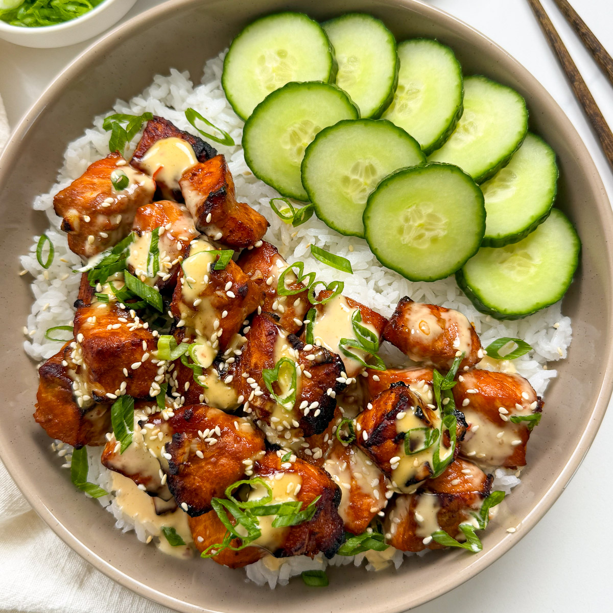 Bang Bang Salmon Bites - Recipe photo by hermanathome