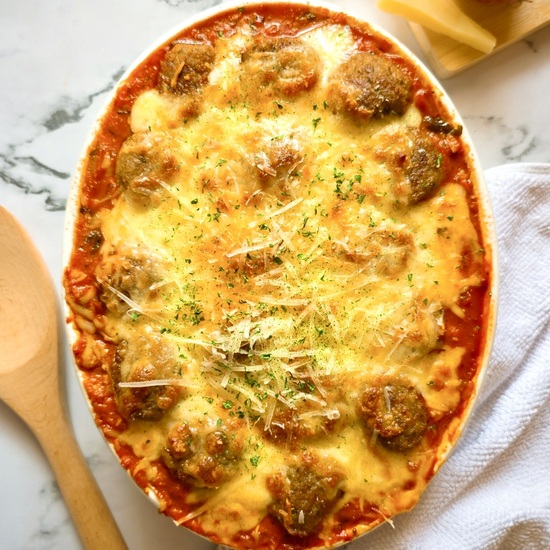 Best Baked Spaghetti and Meatballs - Recipe photo by TheButteryFairytale