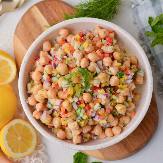 Mediterranean Chickpea Salad - Recipe photo by savoryexperiments