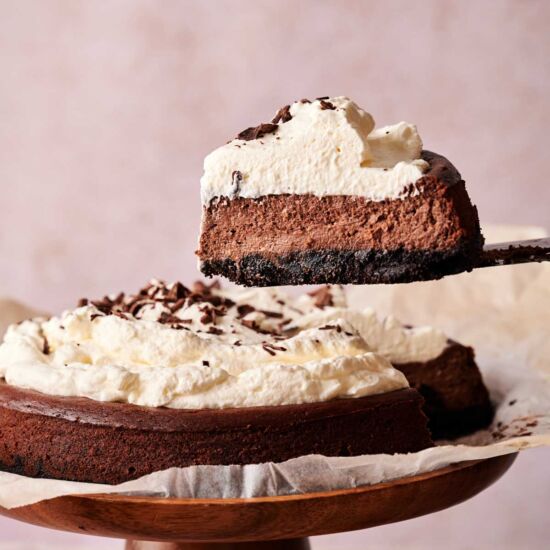 Rich & Creamy Chocolate Cheesecake - Recipe photo by SplashofTaste