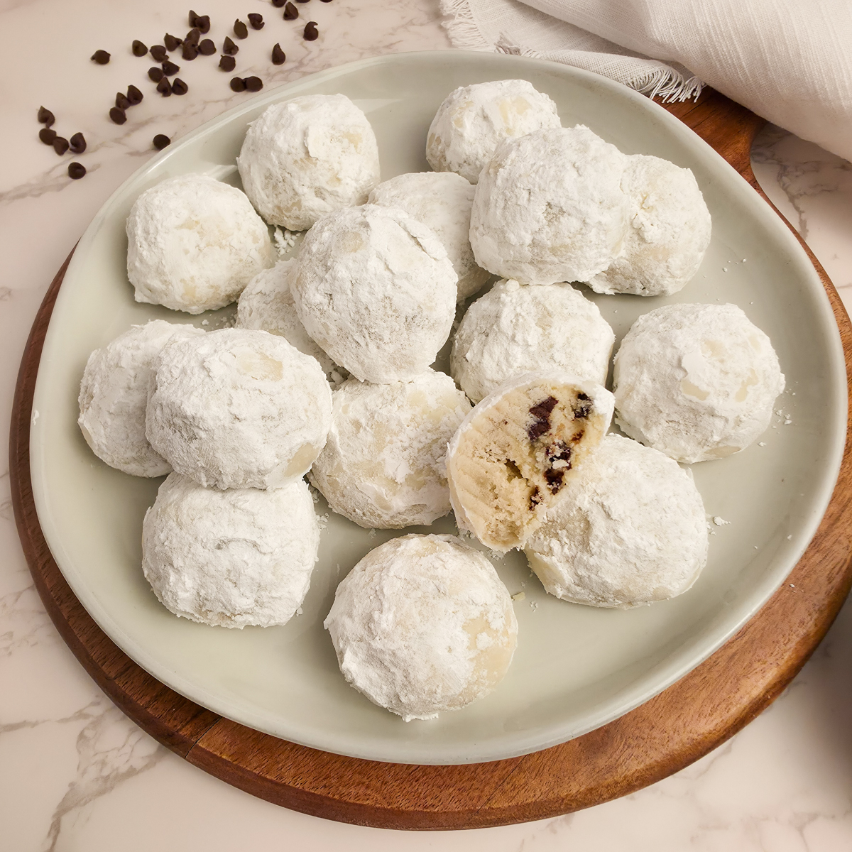 Chocolate Chip Snowball Cookies - Recipe photo by simply scratch made