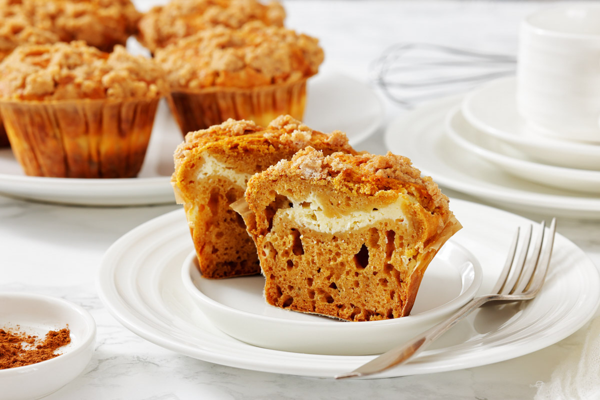 Pumpkin Muffins with Cream Cheese - Recipe photo by jenn@cookwhatyoulove.com