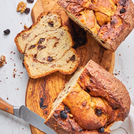 Cinnamon Raisin Protein Bread - Recipe photo by ForThePleasureOfEating