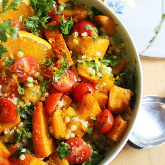 Orange Pearl Couscous & Pumpkin - Recipe photo by evergreenstories