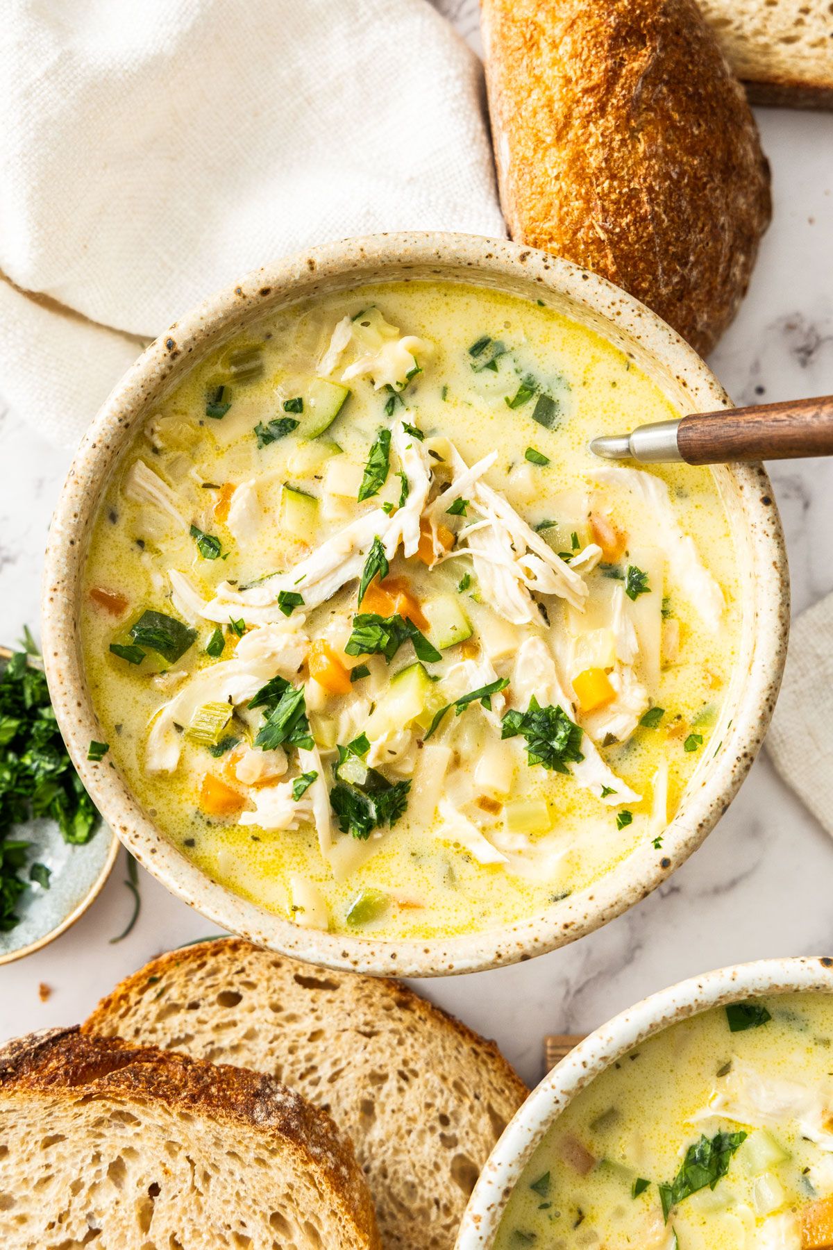 Creamy Chicken Noodle Soup - Recipe photo by itsnotcomplicatedrecipes