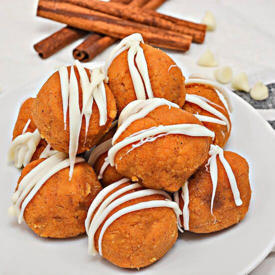 No Bake Keto Pumpkin Cake Balls - Recipe photo by Stylish Cravings