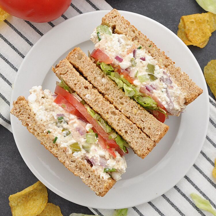 No Mayo CREAMY Tuna Salad Sandwich - Recipe photo by Spain on a Fork