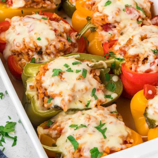 Ground Chicken Stuffed Bell Peppers - Recipe photo by Blues Best Life