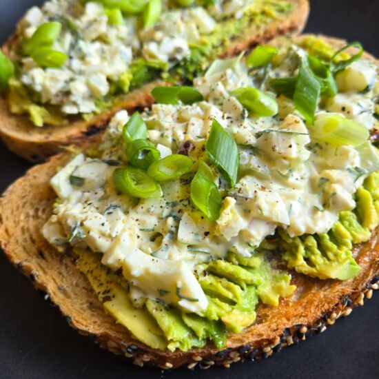 Egg Salad Avocado Toasties - Recipe photo by the_happy_veg