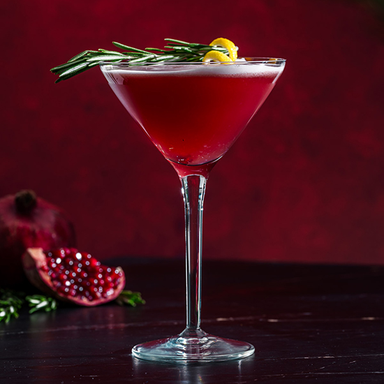 Pomegranate Rosemary Gin Sour - Recipe photo by sipandsanity