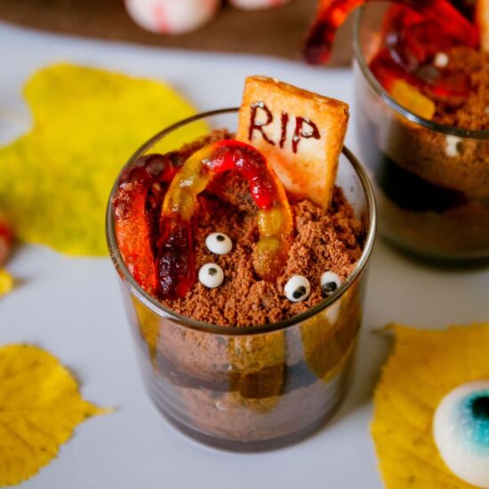 Graveyard Pudding Cups - Recipe photo by foodpluswordsblog