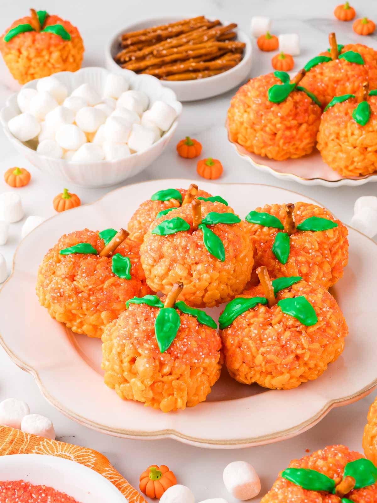 Rice Krispie Pumpkins - Recipe photo by Tessies Table