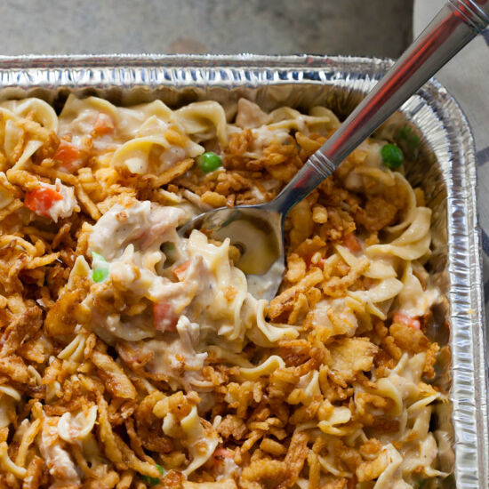 High Protein Chicken Noodle Bake - Recipe photo by thymeandjoy