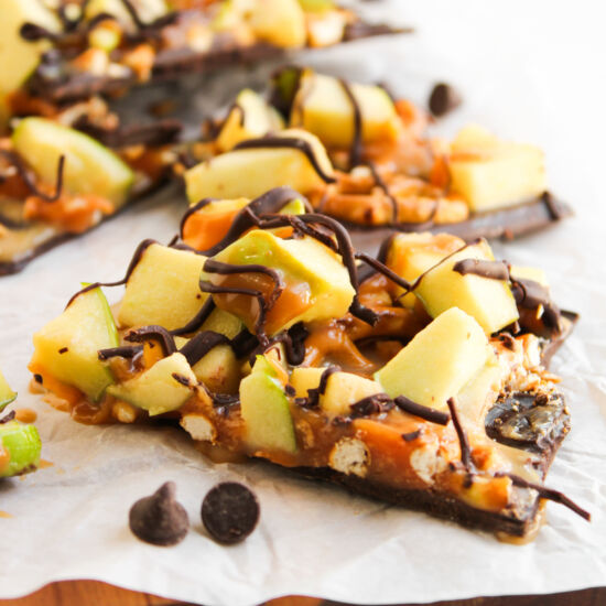 No-Bake Caramel Apple Bark - Recipe photo by The Cookin Chicks