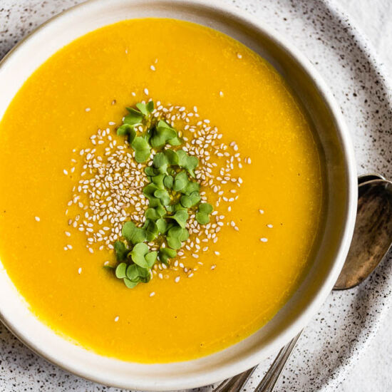 Roasted Kabocha Squash Soup - Recipe photo by foolproofliving.com