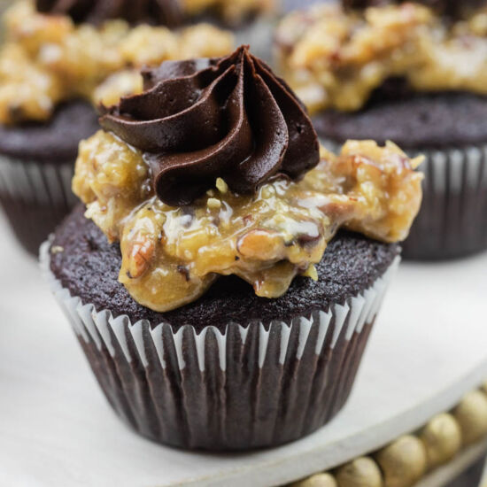German Dark Chocolate Cupcakes - Recipe photo by jenn@cookwhatyoulove.com