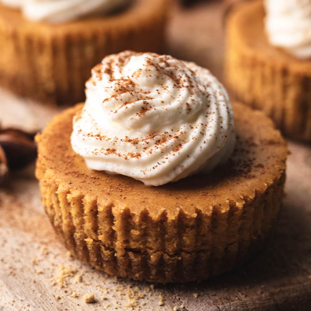 Mini Pumpkin Cheesecakes - Recipe photo by HeavenlyHomeCooking