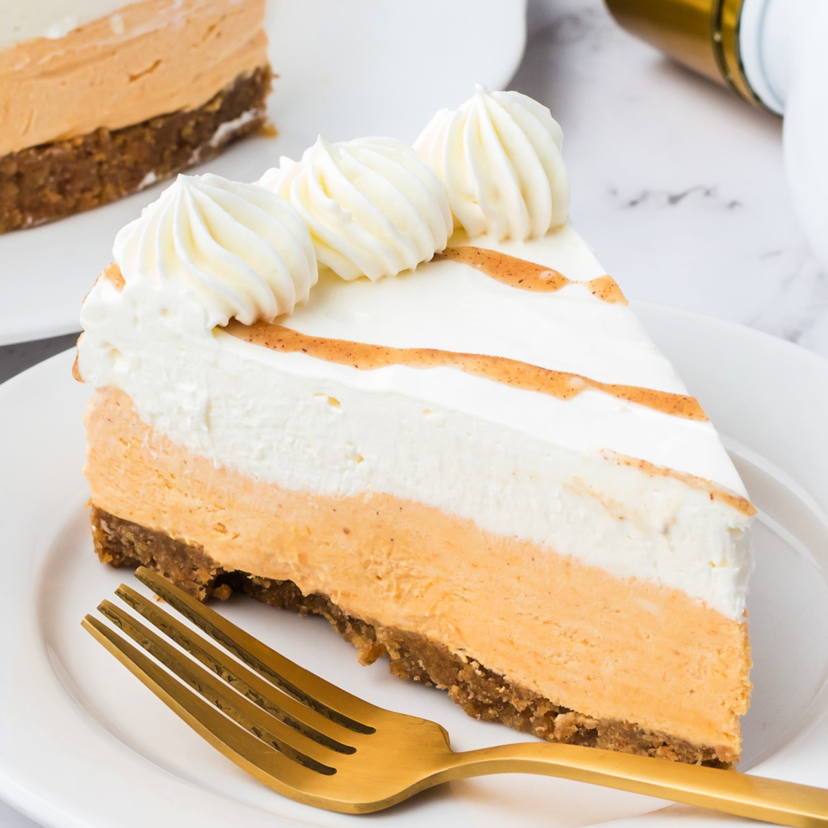 No Bake RumChata Pumpkin Cheesecake - Recipe photo by Love Bakes Good Cakes
